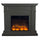 Camino Elettrico da Pavimento 113,7x102,2x28,2 cm Effetto Fiamma 1500W Sined Cetona Grigio