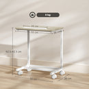 Tavolino da Lavoro Regolabile 55x36x62,5-82,5 cm con Piano Inclinabile in Legno e Metallo Bianco e Rovere  
