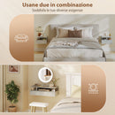 Set di 2 Comodini Sospesi 35x32x22,5 cm con Cassetto e Mensola Aperta Rivestimento in Melamina Grigio Cemento      