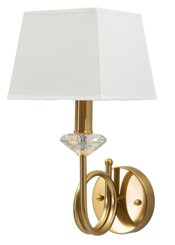 prezzo Lampada da Muro Salisburg 18x24x40 cm in Ferro e Vetro e Tessuto Oro e Bianco
