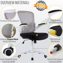 Sedia Operativa da Ufficio 62x63x105 cm Ergonomica con Braccioli Pieghevoli Bianco 