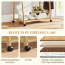 Appendiabiti da Ingresso 84,5x43,5x158 cm con Ripiano per Scarpe 2 Ganci in Bambù      