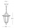 Lampada Lanterna Esagonale Sospesa Colore Bianco e Ruggine per Esterno Linea Marine Sovil