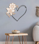 Pannello Legno Heart 50x2x45 cm in Ferro e MDF Marrone e Nero      