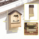 Set di 3 Casette per Pipistrelli 21,5x11,5x34 cm in Legno di Abete Naturale      