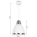 Lampada Moderna a Sospensione in Metallo Cromato Bianco 30x35 cm 