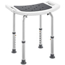 Sgabello da Doccia Altezza Regolabile 6 Livelli 39-52 cm in Lega di Alluminio e Plastica Antiscivolo Grigio      