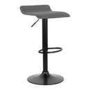 Set 2 Sgabelli 38x40x54/74 cm in Ecopelle con Base Nera Grigio