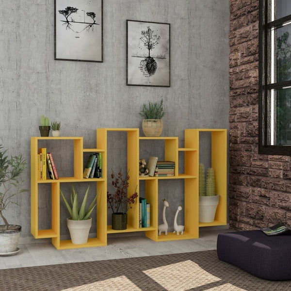 Libreria orizzontale bifacciale 96x25,5x168,5 cm mostarda acquista