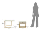 Tavoli da Caffè Beauty Coppia 70x70x48 cm - 50x50x43,5 cm in Pino e MDF e Metallo      