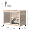 Conigliera Gabbia per Conigli 91,5x53,3x73 cm 2 Piani in Legno