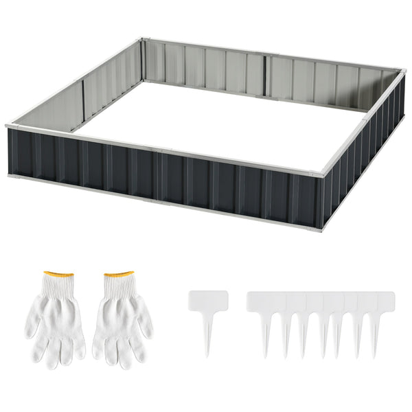 prezzo Orto Rialzato Modulabile Senza Fondo 258x90x30 cm in Acciaio Zincato Grigio Scuro