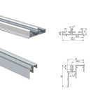 Binario per Porte Scorrevoli per Armadio 230 cm Spessore 20 mm Chiusura Soft con Kit di Accessori Emuca Anodizzato opaco