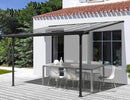 Tettoia 2,95x3,03 m in Alluminio Grigio con Copertura in Policarbonato