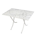 Tavolo pieghevole 60x90x75 cm marmo bianco e gambe bianco