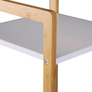 Scaffale Portaoggetti a 5 Ripiani in Bambù e MDF Bianco e Legno Naturale 32x30x130 cm 