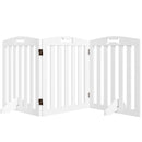 Cancellino per Cani Pieghevole 155x30x61 cm a 3 Pannelli con 2 Supporti in Legno Bianco      