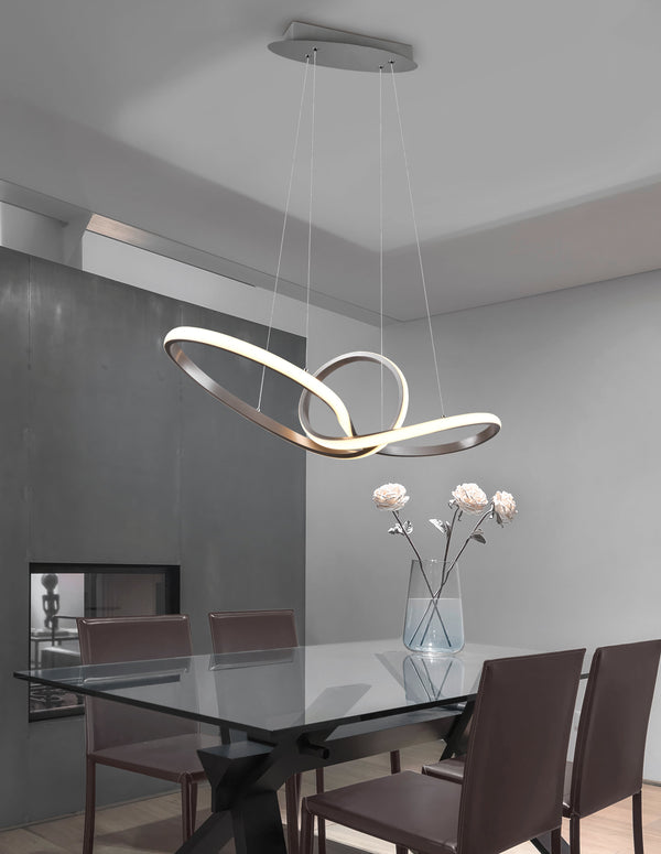 prezzo Lampada a Sospensione da Interno a LED in Metallo Nickel Opaco