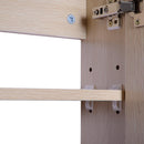 Specchio Armadietto da Bagno Pensile 3 Ante in Legno 90x13.5x80 cm 