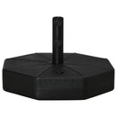 Base per Ombrellone Ø60 cm Riempibile con Acqua e Sabbia 28-40 kg per Pali da Ø3,8 e Ø4,8 cm in Plastica Nero 