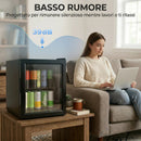 Mini Frigo da Ufficio 42,3x40x55 cm Capienza 46L 59 Lattine Temperatura Regolabile 0-20℃ con Porta in Doppio Vetro Temperato Nero      