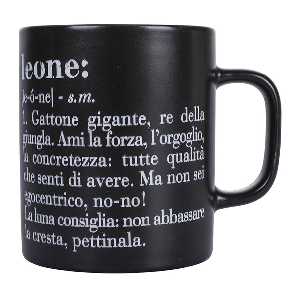 Tazza Zodiaco "leone" Ø8x10 cm in Bone China VdE Tivoli 1996 Nero prezzo