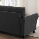 Divano 3 Posti 212x75x87 cm con Rivestimento in Tessuto Premium Nero      