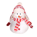 Set 2 Pupazzi di Neve con Sciarpa e Cappello H28 cm Bianco