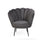 Poltrona a conchiglia Orel 75x80x75 cm in velluto grigio
