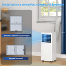 Condizionatore Portatile 7000 BTU Unità 4-in-1 con Raffreddamento Deumidificatore Ventilatore Modalità Notte Bianco      
