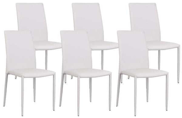 Set 6 Sedie 90x46x44 cm in Similpelle da Interno Grigio Chiaro acquista