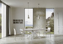 Tavolo Allungabile 120-380x90x77 cm Volantis Premium Bianco Frassino Telaio Bianco 