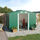 Casetta Box da Giardino in Lamiera Verde 246x192.5x177.5 cm 