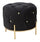 Puff Diamond Glam Nero Ø45x40 cm in Ferro e MDF e Spugna e Poliestere Nero e Oro