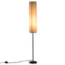 Lampada da Terra in Tessuto e Acciaio Inox 120 cm Bianco 