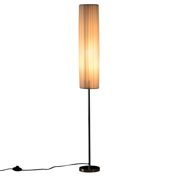 Lampada da Terra in Tessuto e Acciaio Inox 120 cm Bianco online