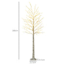 Albero di Natale 180 cm con 180 Luci LED 3 Livelli di Luminosità per Interni ed Esterni Bianco      