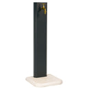 Fontana da Giardino Design a Colonna Ovale Rubinetto in Ottone con Base in Cemento Antracite