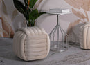 Puff Softy Crema 45x45x45 cm in MDF e Cotone e Poliestere Crema      