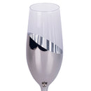 Set 6 Bicchieri da Champagne Chic Flûte in Vetro VdE Tivoli 1996 Trasparente e Silver