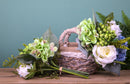 Set 2 Bouquet Artificiale di Rosa e Ortensie Altezza 33 cm 