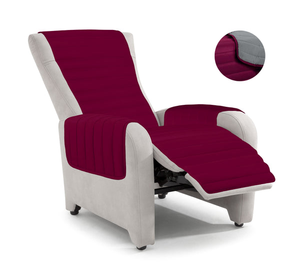 Copripoltrona Trapuntato Doubleface Bordeaux/Grigio Scuro online
