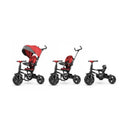 Triciclo a Spinta Pieghevole per Bambini con Maniglione Direzionabile Qplay Rito Star Rosso