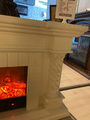 Camino Elettrico da Pavimento 70x150x33 cm Effetto Fiamma 1500W Frankfurt small Bianco