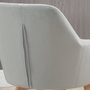 Set 2 Sedie Imbottite 54x57x80 cm in Velluto e Legno Grigio