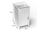 Mobile Lavatoio 45x50x85 cm 1 Anta in Resina Bianco    