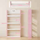 Libreria Montessoriana per Bambini 3-6 Anni 60x15x120,5 cm 4 Ripiani in Legno Rosa      