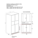 Mobile Lavanderia a Colonna per Lavatrice con Asse da Stiro e Ante Superiori 70x70x174A cm in Nobilitato Unika Olmo Naturale
