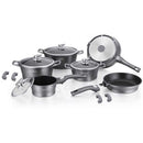Batteria di Pentole 14 Pezzi in Pietra Antiaderente Induzione Silver