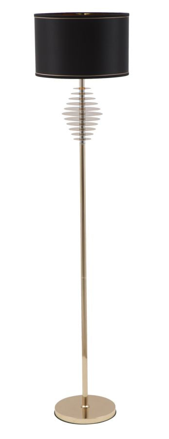 online Lampada da Terra Round Glam Ø40x180 cm in Ferro Plastica e Poliestere Nero e Oro